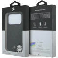 Etui Mercedes Leather Crossed Lines MagSafe na iPhone 17 Pro / 18 Pro - czarne