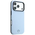 Etui Mercedes Leather Semi Wrap Wood Effect MagSafe na iPhone 17 Pro / 18 Pro - niebieskie