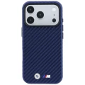 Etui BMW M Carbon Metal Logo MagSafe na iPhone 17 Pro / 18 Pro - granatowe