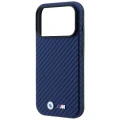 Etui BMW M Carbon Metal Logo MagSafe na iPhone 17 Pro / 18 Pro - granatowe