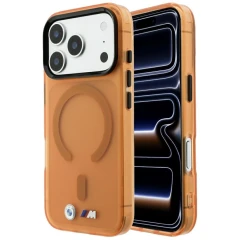 Etui BMW M IML Frosted Metal Logo & Trims MagSafe na iPhone 17 Pro / 18 Pro - pomarańczowe