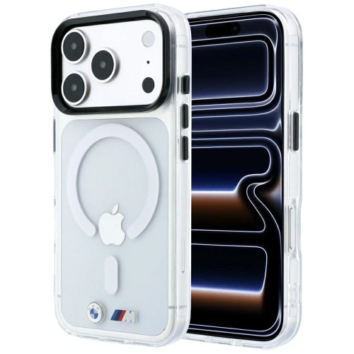 Etui BMW M IML Glossy Metal Logo & Trims MagSafe na iPhone 17 Pro / 18 Pro - przezroczyste