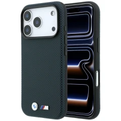 Etui BMW M Quadrille Kevlar Metal Logo MagSafe na iPhone 17 Pro / 18 Pro -  granatowe