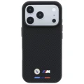 Etui BMW M Quadrille Kevlar Tricolor & Metal Logo MagSafe na iPhone 17 Pro / 18 Pro - czarne