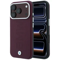 Etui BMW Sign Centered Deboss MagSafe na iPhone 17 Pro / 18 Pro - bordowe