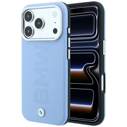 Etui BMW Sign Centered Deboss MagSafe na iPhone 17 Pro / 18 Pro - niebieskie