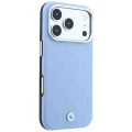 Etui BMW Sign Deboss Quilted Metal Logo MagSafe na iPhone 17 Pro / 18 Pro - niebieskie