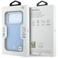 Etui BMW Sign Deboss Quilted Metal Logo MagSafe na iPhone 17 Pro / 18 Pro - niebieskie