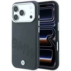 Etui BMW Sign Inclined Deboss Letters MagSafe na iPhone 17 Pro / 18 Pro - szare