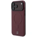 Etui Mercedes Leather 3D MagSafe do iPhone 18 Pro / 17 Pro - burgundowe