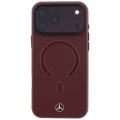 Etui Mercedes Leather 3D MagSafe do iPhone 18 Pro / 17 Pro - burgundowe