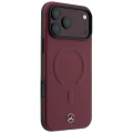 Etui Mercedes Leather 3D MagSafe do iPhone 18 Pro / 17 Pro - burgundowe