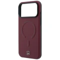 Etui Mercedes Leather 3D MagSafe do iPhone 18 Pro / 17 Pro - burgundowe