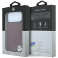 Etui Mercedes Leather 3D MagSafe do iPhone 18 Pro / 17 Pro - burgundowe