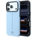 Etui Mercedes Leather Semi Wrap Iconic Line MagSafe do iPhone 18 Pro / 17 Pro - niebieske