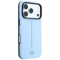 Etui Mercedes Leather Semi Wrap Iconic Line MagSafe do iPhone 18 Pro / 17 Pro - niebieske