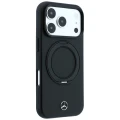 Etui Mercedes Leather with Ring Stand MagSafe do iPhone 18 Pro / 17 Pro - czarne
