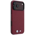 Etui BMW M Carbon Metal Logo MagSafe na iPhone 17 Pro Max / 18 Pro Max - bordowe