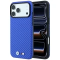 Etui BMW M Carbon Metal Logo MagSafe na iPhone 17 Pro Max / 18 Pro Max - niebieskie