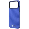 Etui BMW M Carbon Metal Logo MagSafe na iPhone 17 Pro Max / 18 Pro Max - niebieskie