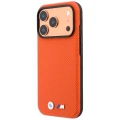 Etui BMW M Quadrille Kevlar Metal Logo MagSafe na iPhone 17 Pro Max / 18 Pro Max - pomarańczowe