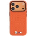 Etui BMW M Quadrille Kevlar Metal Logo MagSafe na iPhone 17 Pro Max / 18 Pro Max - pomarańczowe