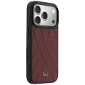 Etui Mercedes Leather Crossed Lines MagSafe na iPhone 17 Pro Max / 18 Pro Max - burgundowe