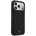 Etui Mercedes Leather Crossed Lines MagSafe na iPhone 17 Pro Max / 18 Pro Max - czarne