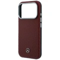 Etui Mercedes Leather Semi Wrap Wood Effect MagSafe na iPhone 17 Pro Max / 18 Pro Max - burgundowe