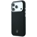 Etui Mercedes Leather Semi Wrap Wood Effect MagSafe na iPhone 17 Pro Max / 18 Pro Max - czarne