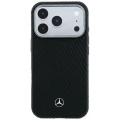 Etui Mercedes Leather Semi Wrap Wood Effect MagSafe na iPhone 17 Pro Max / 18 Pro Max - czarne