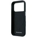 Etui Mercedes Leather Semi Wrap Wood Effect MagSafe na iPhone 17 Pro Max / 18 Pro Max - czarne