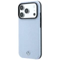 Etui Mercedes Leather Semi Wrap Wood Effect MagSafe na iPhone 17 Pro Max / 18 Pro Max - niebieskie