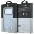 Etui Mercedes Leather Semi Wrap Wood Effect MagSafe na iPhone 17 Pro Max / 18 Pro Max - niebieskie