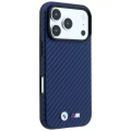 Etui BMW M Carbon Metal Logo MagSafe na iPhone 17 Pro Max / 18 Pro Max - granatowe