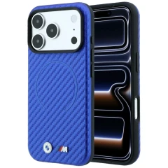 Etui BMW M Carbon Printed Ring MagSafe na iPhone 17 Pro Max / 18 Pro Max - niebieskie