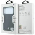 Etui BMW Sign Deboss Quilted Metal Logo MagSafe na iPhone 18 Pro Max - ciemnoszare