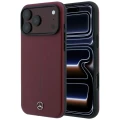Etui Mercedes Leather Semi Wrap Iconic Line MagSafe do iPhone 18 Pro Max / 17 Pro Max - burgundowe