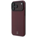 Etui Mercedes Leather Semi Wrap Iconic Line MagSafe do iPhone 18 Pro Max / 17 Pro Max - burgundowe