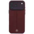 Etui Mercedes Leather Semi Wrap Iconic Line MagSafe do iPhone 18 Pro Max / 17 Pro Max - burgundowe