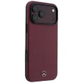 Etui Mercedes Leather Semi Wrap Iconic Line MagSafe do iPhone 18 Pro Max / 17 Pro Max - burgundowe