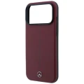 Etui Mercedes Leather Semi Wrap Iconic Line MagSafe do iPhone 18 Pro Max / 17 Pro Max - burgundowe