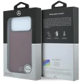 Etui Mercedes Leather Semi Wrap Iconic Line MagSafe do iPhone 18 Pro Max / 17 Pro Max - burgundowe