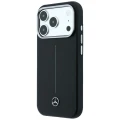Etui Mercedes Leather Semi Wrap Iconic Line MagSafe do iPhone 18 Pro Max / 17 Pro Max - czarne