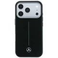 Etui Mercedes Leather Semi Wrap Iconic Line MagSafe do iPhone 18 Pro Max / 17 Pro Max - czarne