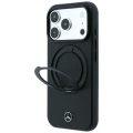 Etui Mercedes Leather with Ring Stand MagSafe do iPhone 18 Pro Max / 17 Pro Max / 17 Pro Max - czarne