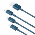 Baseus Superior 3w1 kabel USB - Lightning / USB Typ C / micro USB 3,5 A 1,5 m - Niebieski