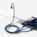 Baseus Superior 3w1 kabel USB - Lightning / USB Typ C / micro USB 3,5 A 1,5 m - Niebieski