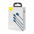 Baseus Superior 3w1 kabel USB - Lightning / USB Typ C / micro USB 3,5 A 1,5 m - Niebieski