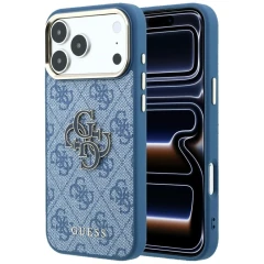 Etui Guess 4G & Big Resin Logo na iPhone 17 Pro / 18 Pro - jasnoniebieskie